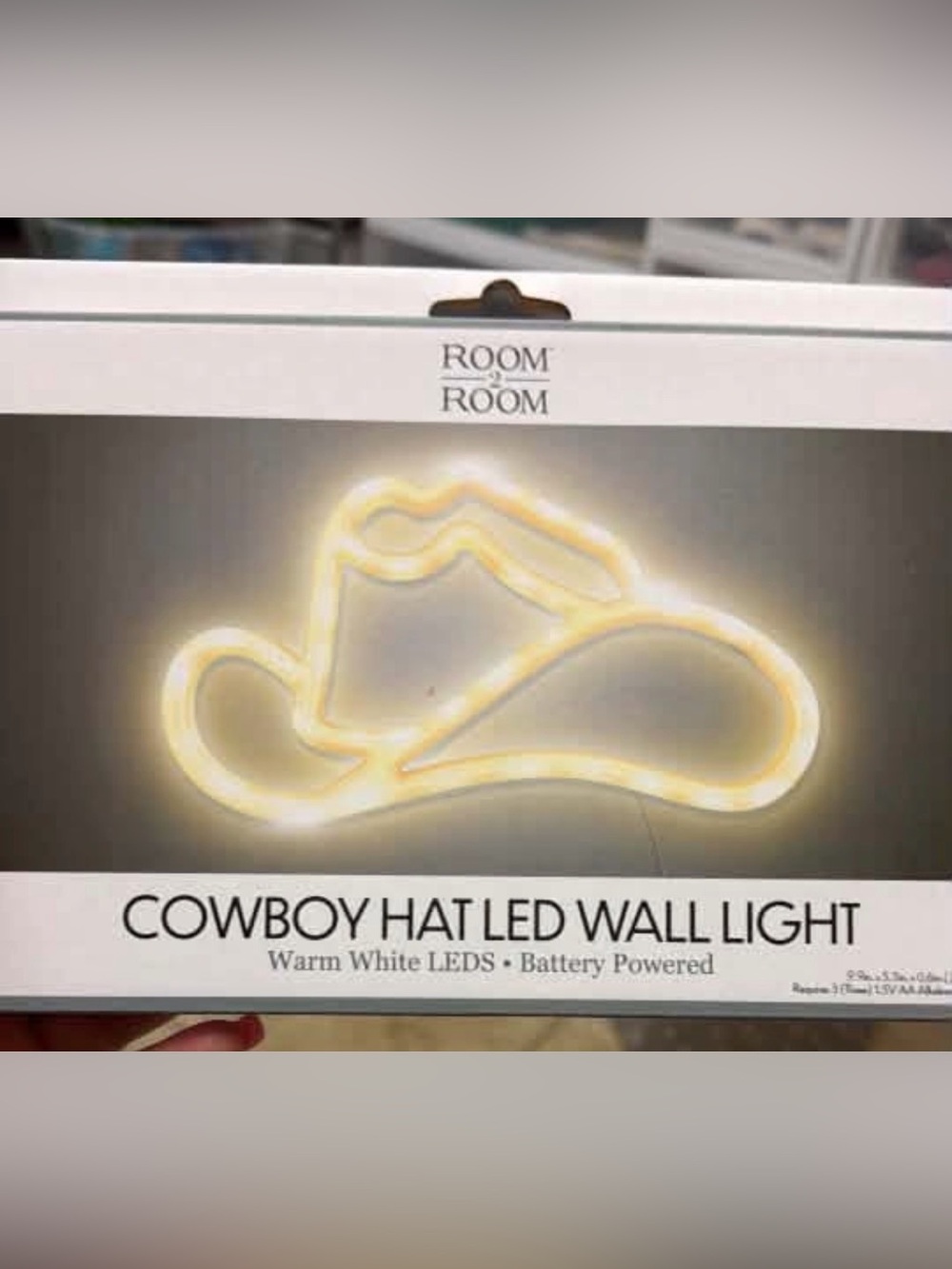 Warm White Cowboy Hat LED Wall Light